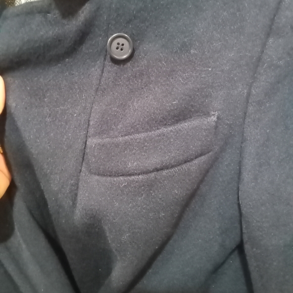 Evan Picone 100% wool blue trench coat jacket size 4 - Picture 5 of 7